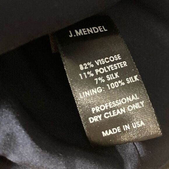 J. Mendel, Navy & Rose Gold Metal Chenille Jacquard Off Shoulder Dress Women’s 8 - Picture 7 of 15